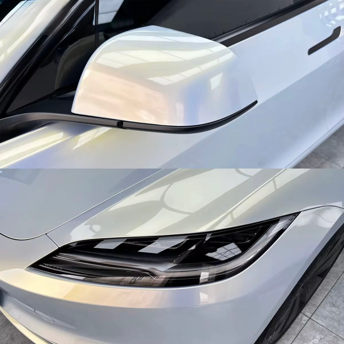 Color Shift Metallic Blue White Gold