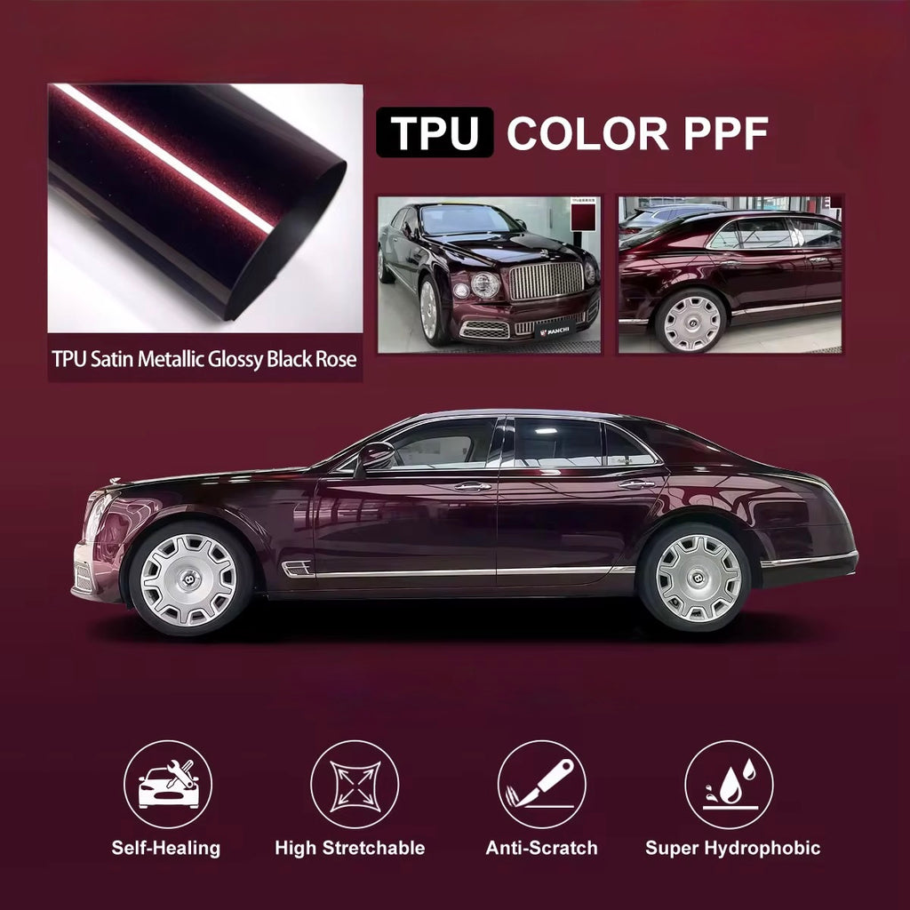 TPU Satin Metallic Glossy Black Rose